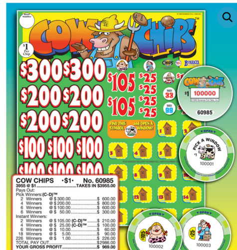 Pull tab tickets chips - pull,